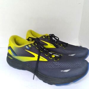 Brooks Ghost 15 Running Shoes Cushioning Athletic Sneakers Black Yellow‎